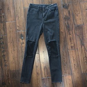 Black Ripped-Net Jeans